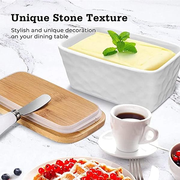 Butter Box - Ceramic - Textured - Single Piece