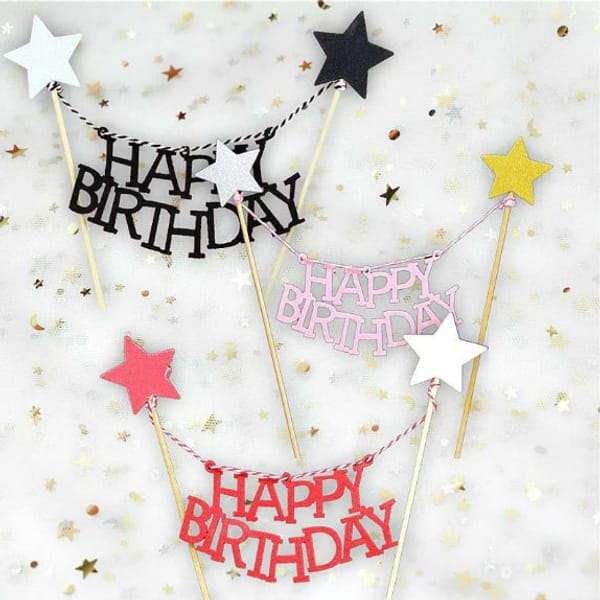 Cake Topper - Foam - Happy Birthday - Single Piece
