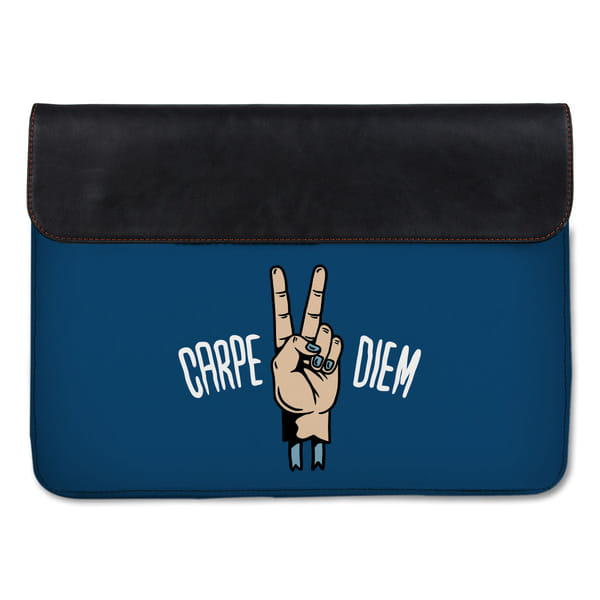 Canvas Laptop Sleeve - Carpe Diem Blue