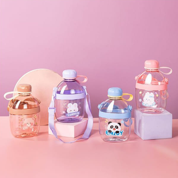 Cartoon Print Water Bottle - Assorted - Single Piece