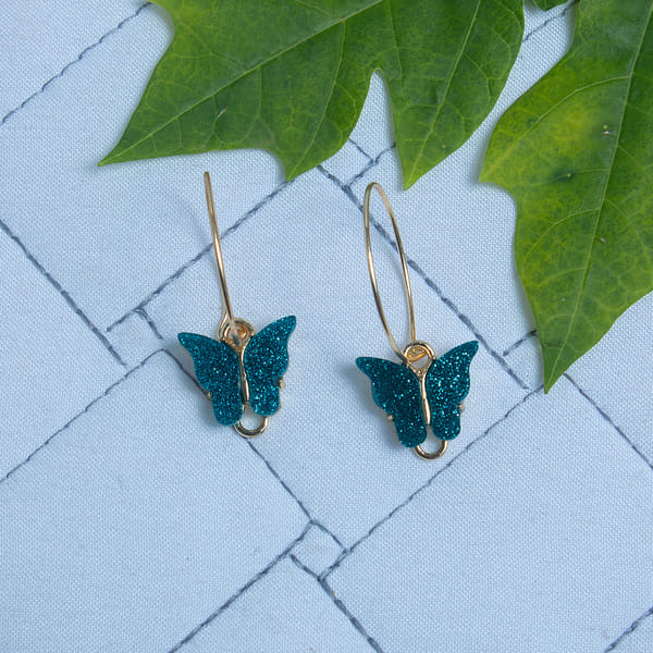 Charming Dark Green Butterfly Earrings
