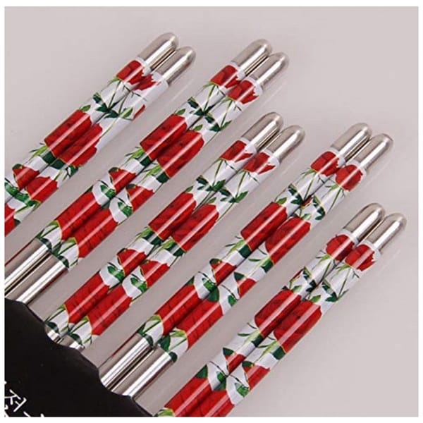 Chopsticks - Floral Pair - Reusable Eco-Friendly Stainless Steel