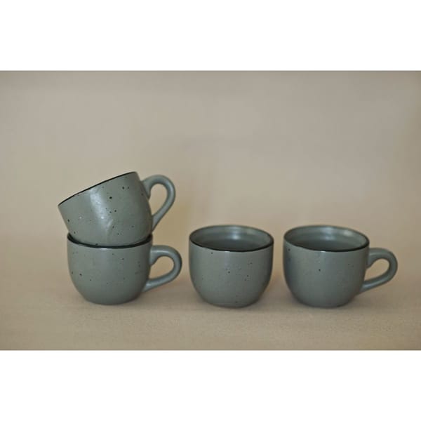 Comet Grey Espresso Tea Cups - Grey - Set Of 4