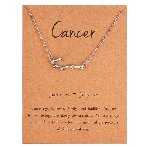 Constellation Zodiac Pendant - Silver