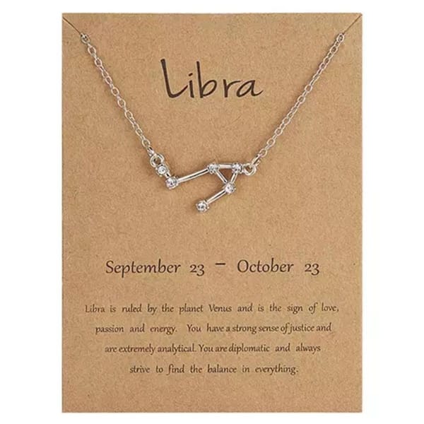 Constellation Zodiac Pendant - Silver