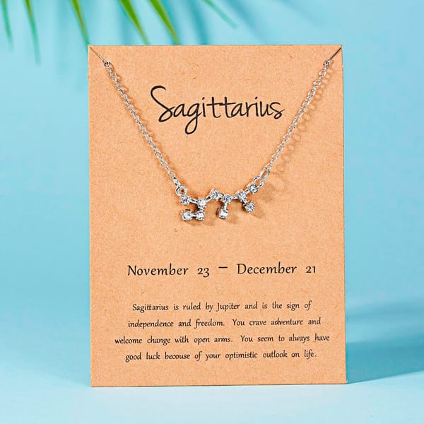 Constellation Zodiac Pendant - Silver