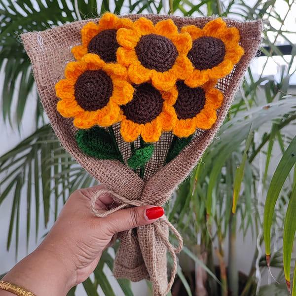 Crochet Sunflower Bouquet - Single Piece