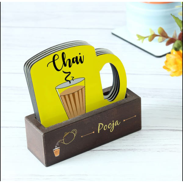 Customized Chai Love Coasters - Set of 4