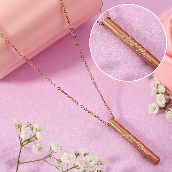 Cylindrical Pendant Chain Personalized
