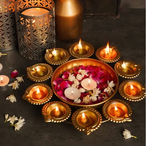 Decor Bowl And Tealight Holder - Diya - Single Piece