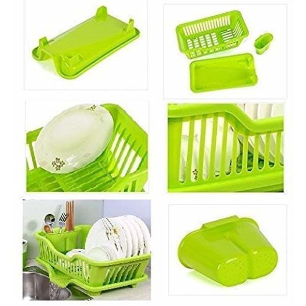 Drying Rack With Cutlery Holder - Single Piece