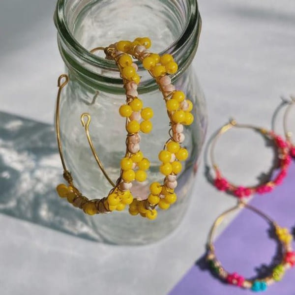 Earring - Beaded Hoops