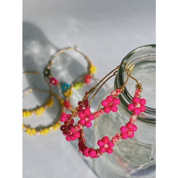 Earring - Beaded Hoops