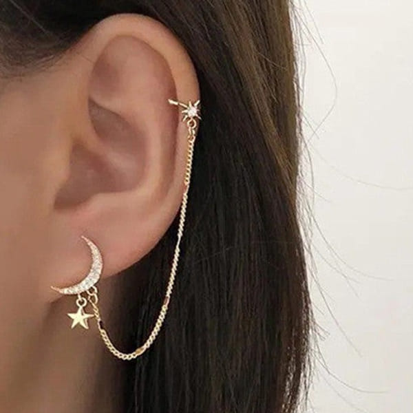 Earring - Clip - Moon And Star - Single Piece - Juju Joy