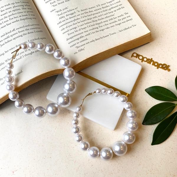 Earrings - Pearl Hoops - Juju Joy