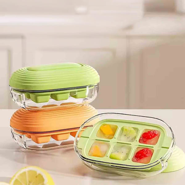 Easy And Compact Press Ice Cube Tray - Assorted - Single Piece
