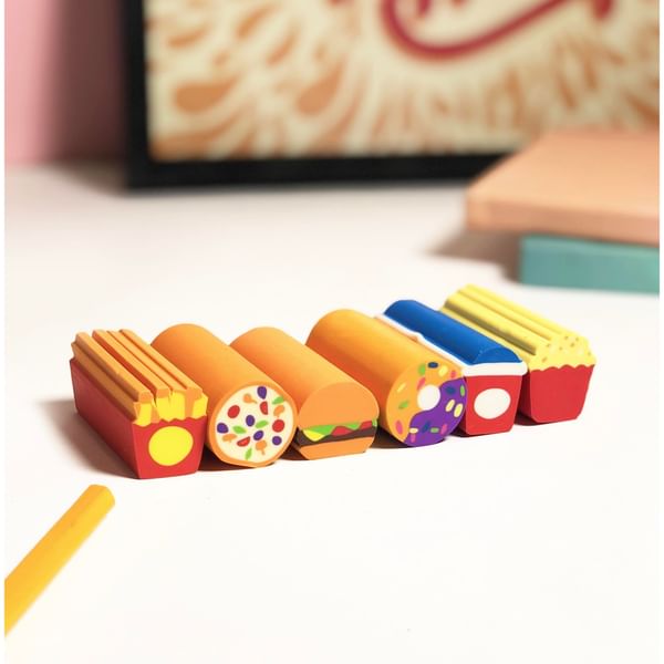 Erasers - Food - Set Of 6