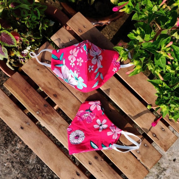 Face Mask - Floral Print - Pink