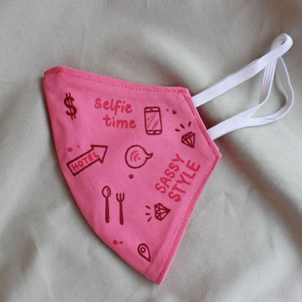 Face Mask - Girl Power Doodle
