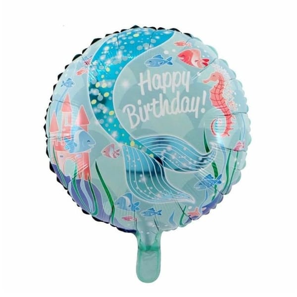 Foil Balloon - Birthday Blast - Mermaid Tail - Round - Single Piece