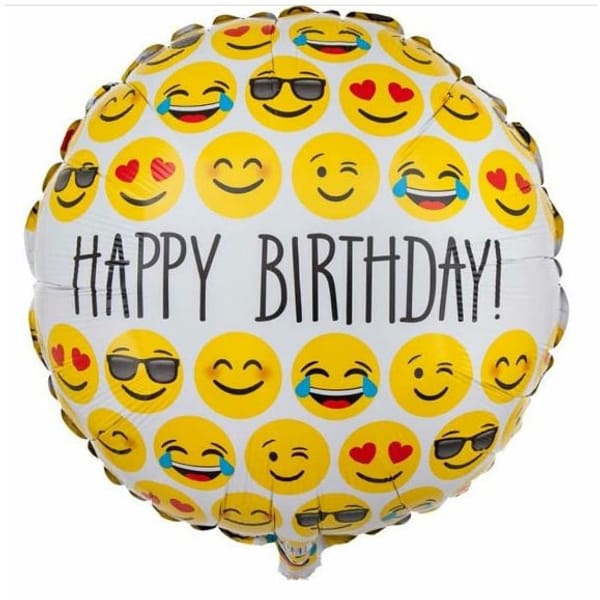 Foil Balloon - Emoji - Happy Birthday - Single Piece