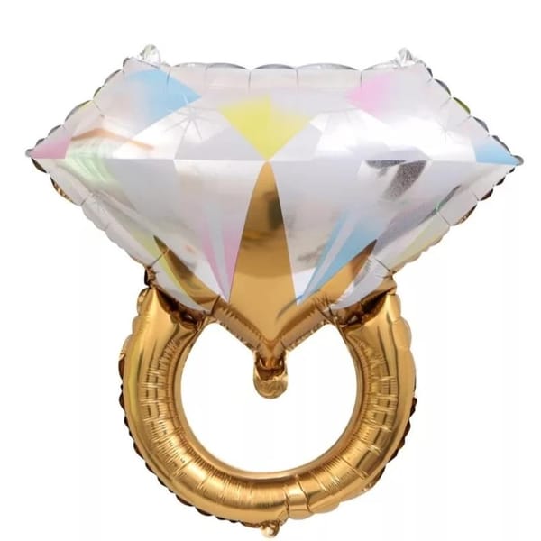 Foil Balloon - Golden Diamond Ring