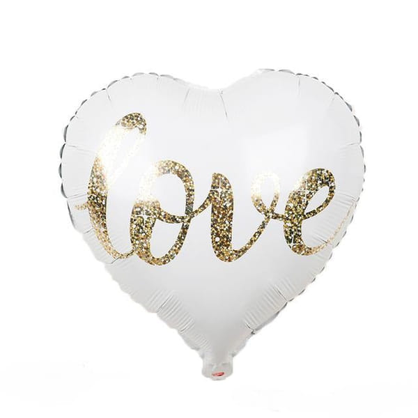 Foil Balloon - Love Heart - White - Single Piece