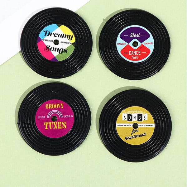 Fridge Magnets - Retro Disc - Assorted - Set Of 4
