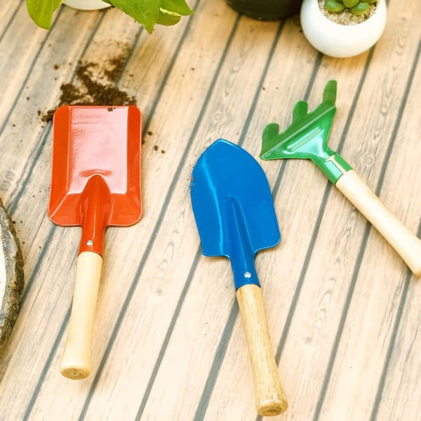 Gardening Tools - Wooden Handle - Set Of 3