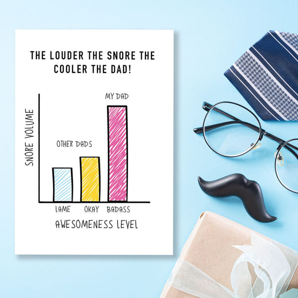 Greeting Card - Louder The Snore Cooler The Dad