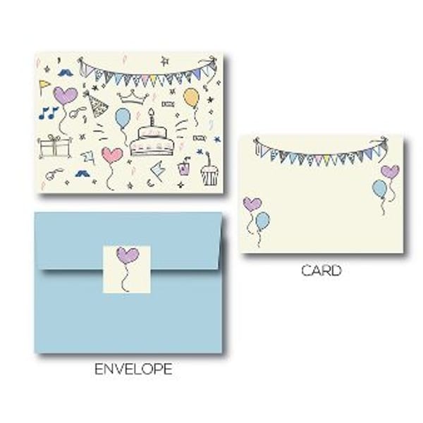 Greeting Card - Mini Blank Birthday Card With An Envelope