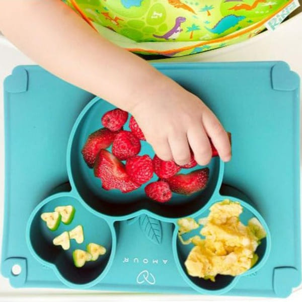 Grip Self Feeding Dish - Silicone - Green - Single Piece