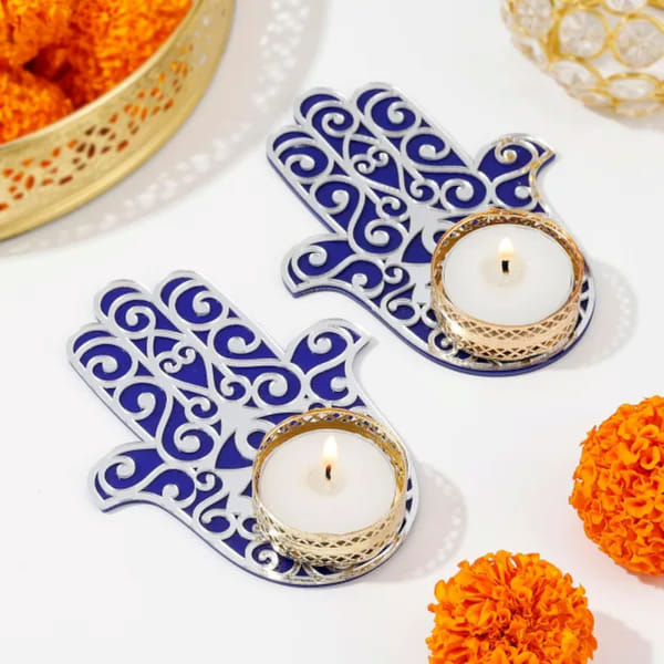 Hamsa Hand Tealight Holder - Assorted - Single Piece