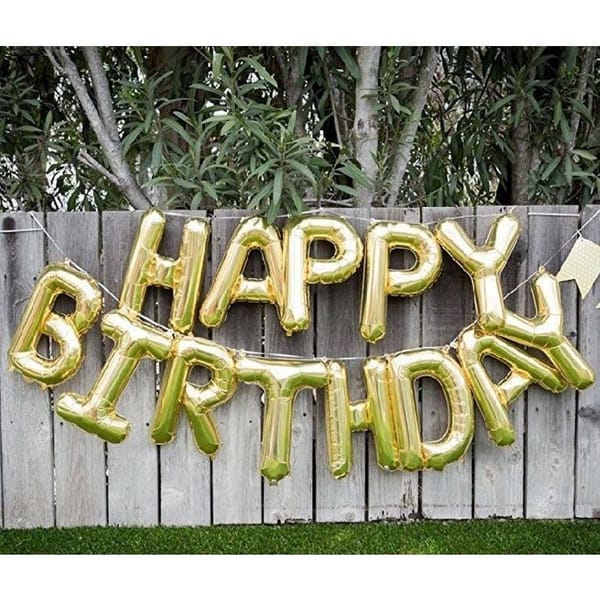 Happy Birthday Foil - Balloons Set - Gold