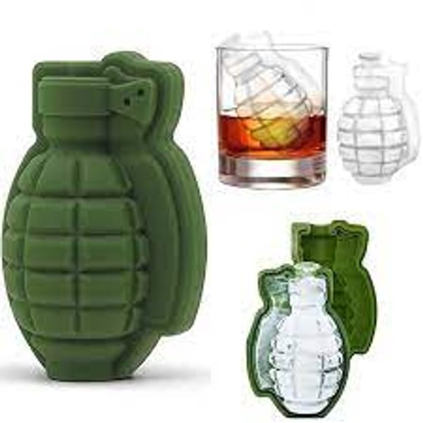 Ice Tray - Grenade Mould - Green - Set Of 2