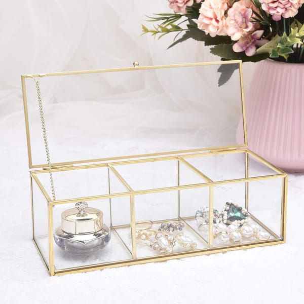 Jewellery Organizer - 3 Slots - Glass - Single Piece