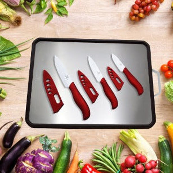 Knives - Maroon - Set Of 3