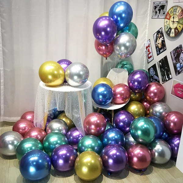 Latex Balloons - Metallic Chrome - Set Of 25