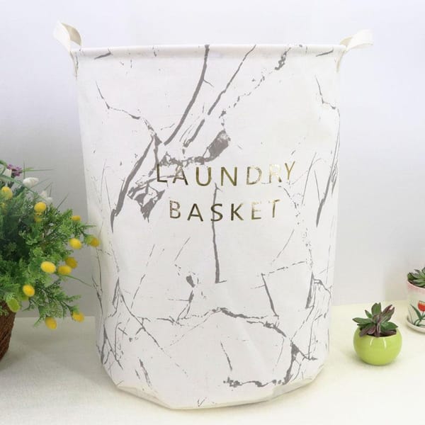 Laundry Basket - Marble Finish - Waterproof - Single Piece