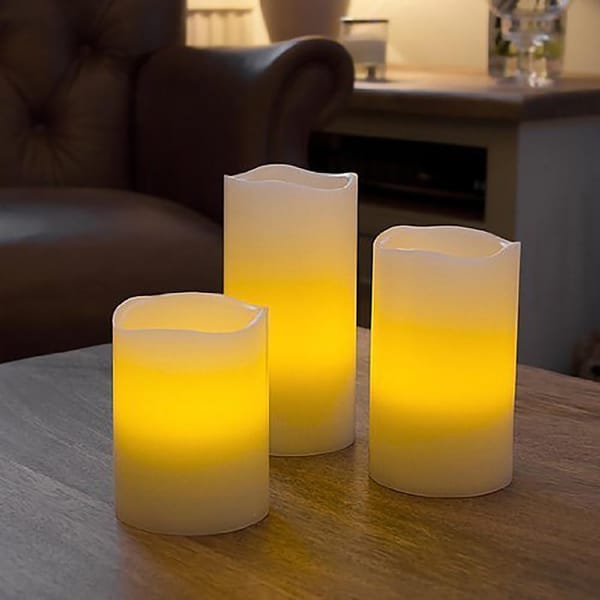 LED Candle With Remote Control - Set Of 3