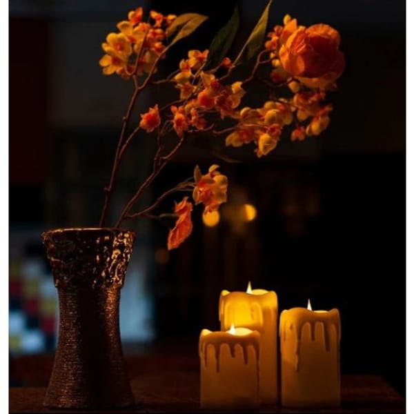 LED Pillar Candle - Dripping Wax - Moving Wick - Single Piece