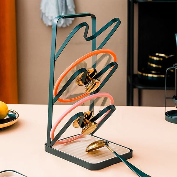 Lid Stand With Ladle Rest - 3 Layered - Assorted - Single Piece