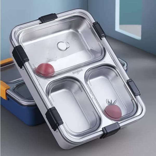 Lunch Box - Stainless Steel - 6 Locks - Assorted - Single Piece