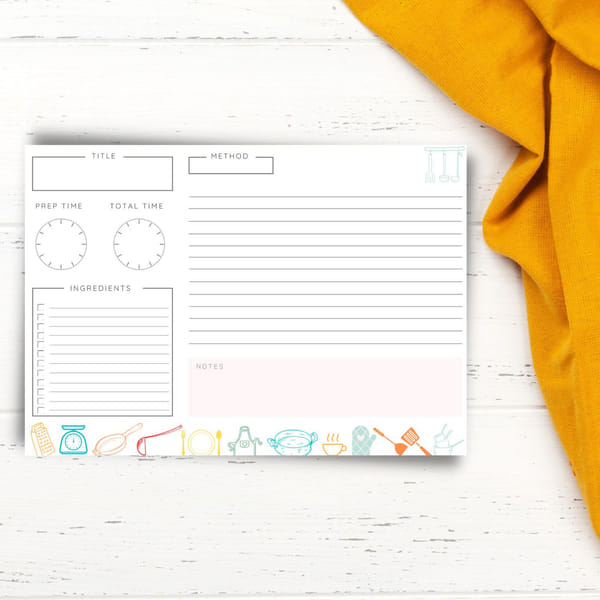 Memo Pad - Recipe - Single Piece