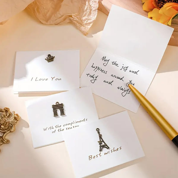 Mini Greeting Card With Charm - Assorted - Single Piece
