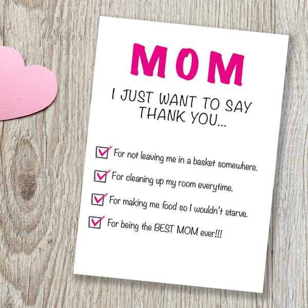 Mothers Day Greeting Card - Thank You Mom