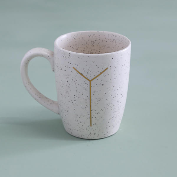 Mug - Ceramic - Initial - Ivory With Gold