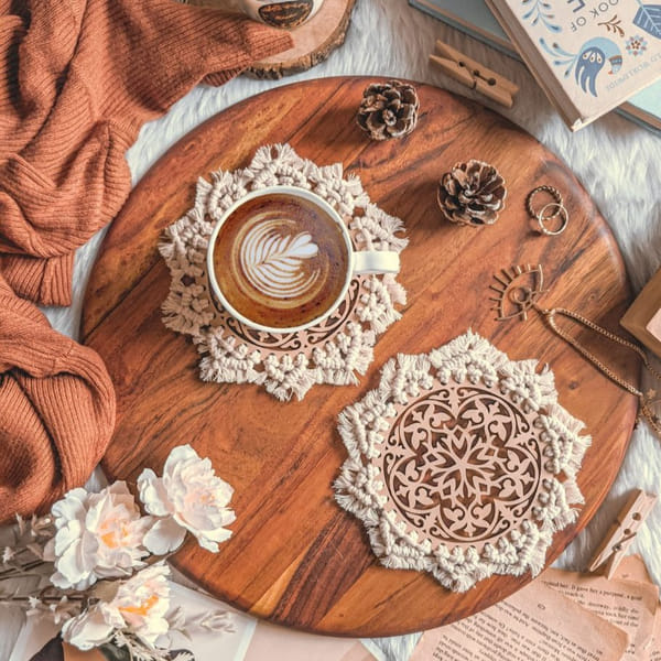 Mug Rug - Snowflake - Set Of 2