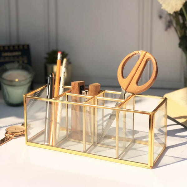 Multipurpose Organizer - Gold - 6 Compartments - Single Piece