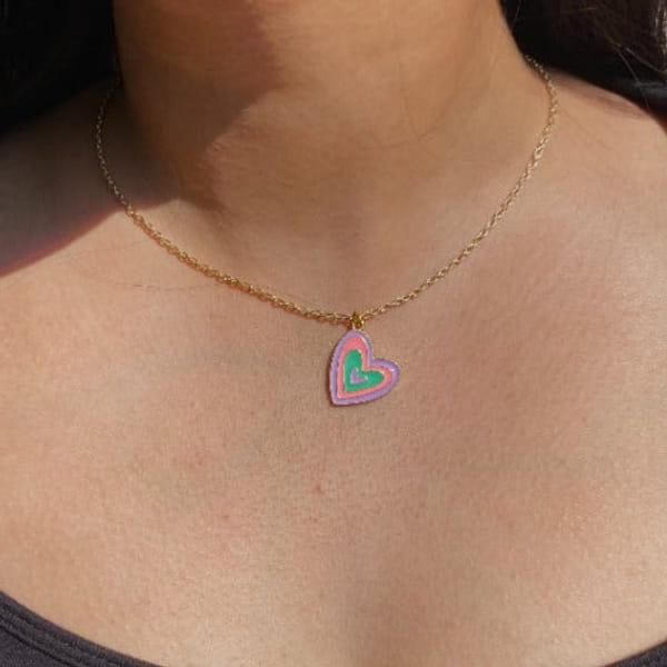 Necklace - Retro Heart - Single Piece